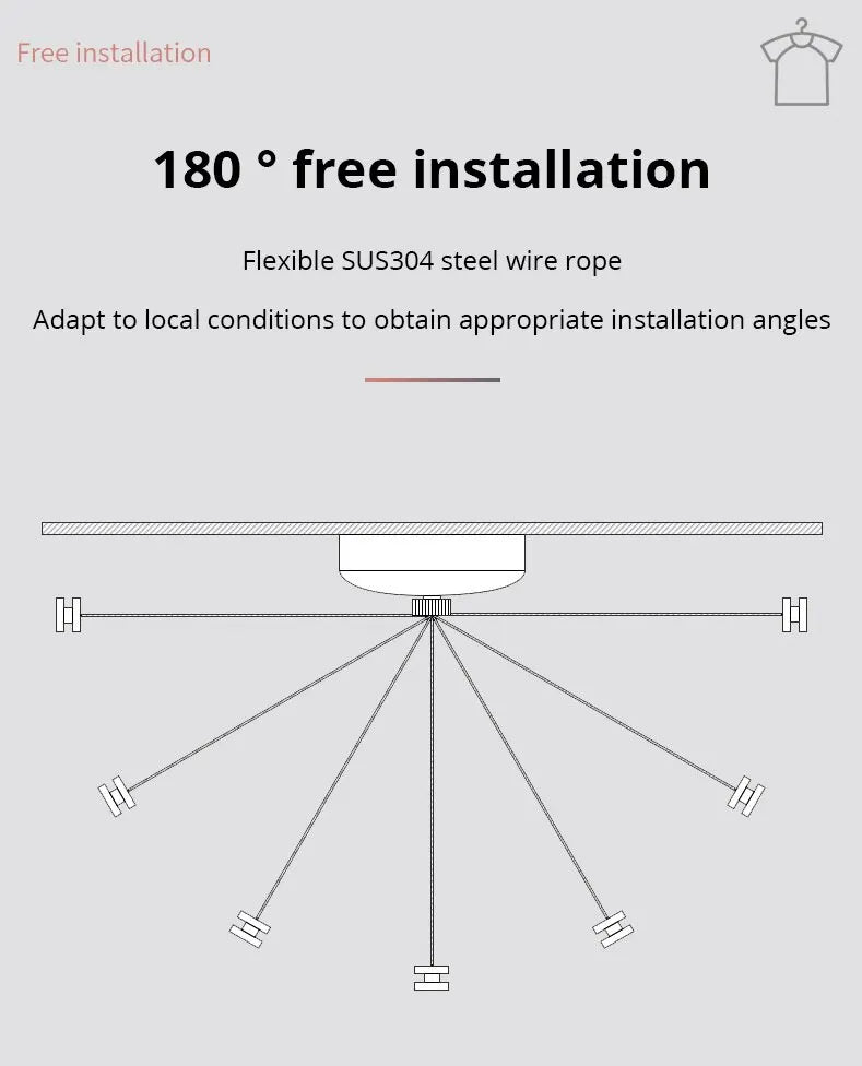 Wall-mounted Clothes Line Windproof 2.8m Adjustable Strength