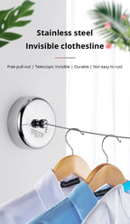 Wall-mounted Clothes Line Windproof 2.8m Adjustable Strength
