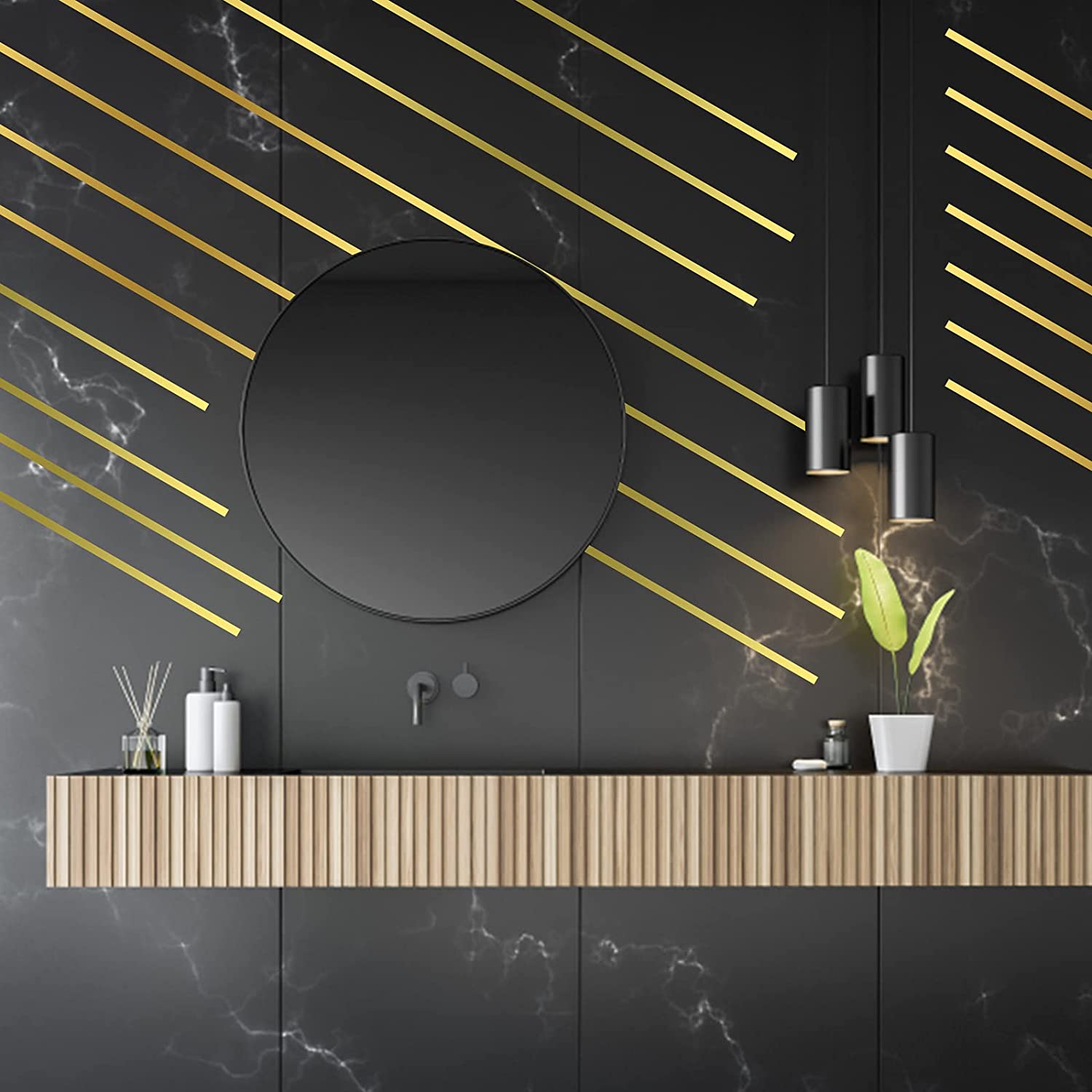 Ruban Adhésif Décoratif pour Sols et Murs 50m - Doré