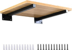Étagère murale-Bois mdf Marron et Acier Noir -L x P(60x25)cm
