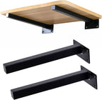 Étagère murale-Bois mdf Marron et Acier Noir -L x P(60x25)cm