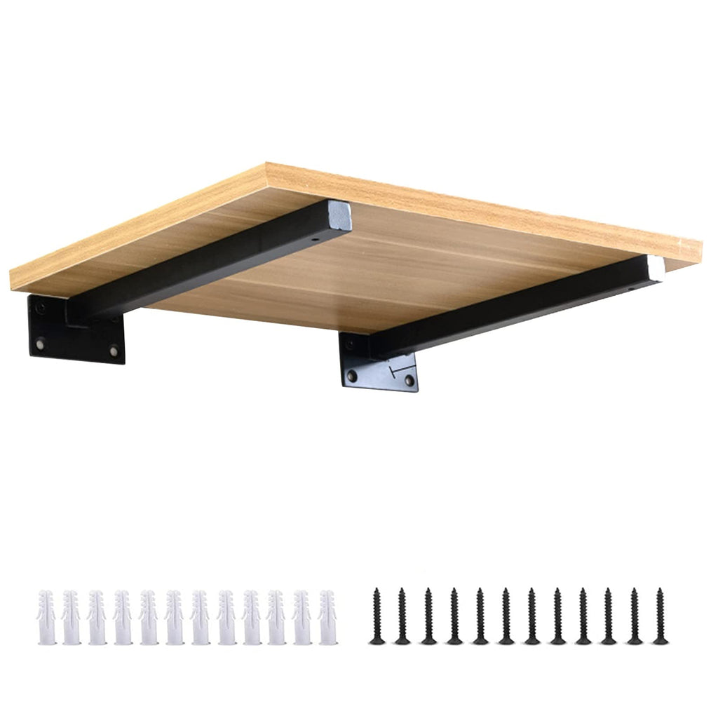 Étagère murale-Bois mdf Marron et Acier Noir -L x P(60x25)cm