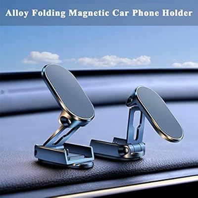 Alloy Folding Magnetic Car Phone Holder – 720° Rotating
