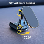 Alloy Folding Magnetic Car Phone Holder – 720° Rotating
