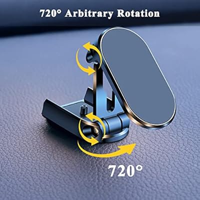 Alloy Folding Magnetic Car Phone Holder – 720° Rotating