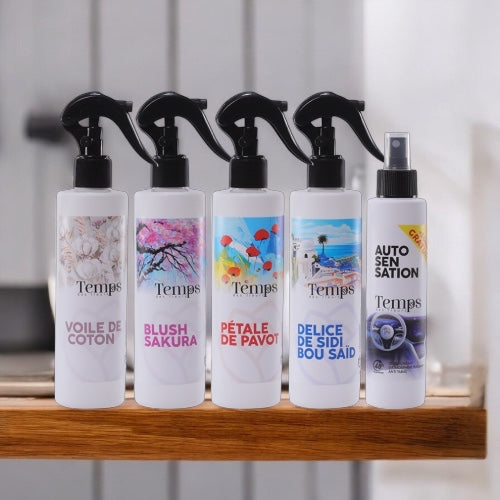 Parfums d'ambiance & de linge Pack 5 Senteurs en Promo