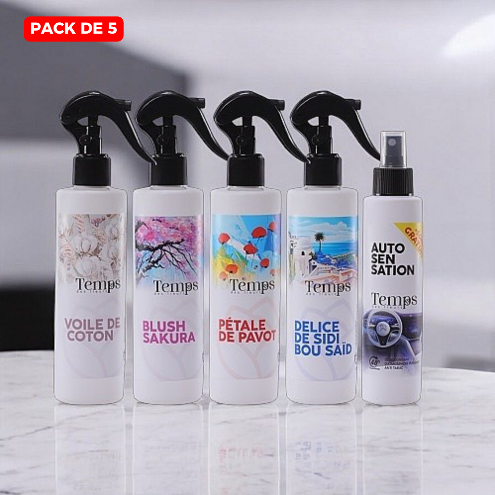 Parfums d'ambiance & de linge Pack 5 Senteurs en Promo