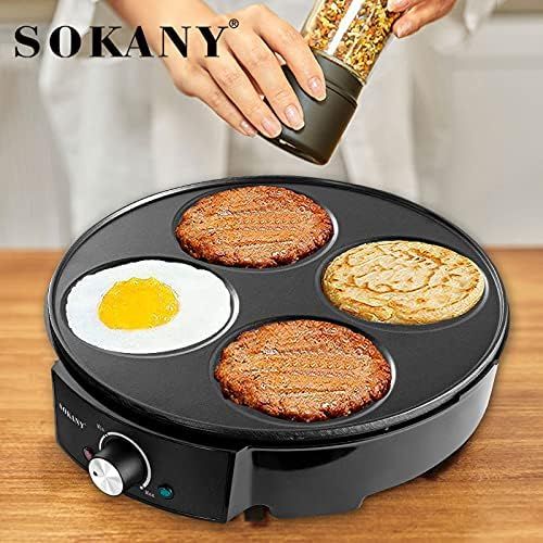 crêpière Sokany SK1003 Antiadhésif - 1200W Noir