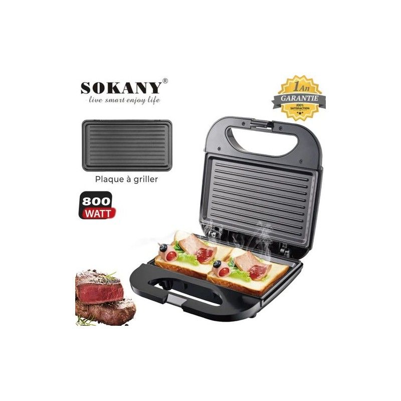 Appareil grill Panini Sokany sk-bbq-830 - 800W - Noir